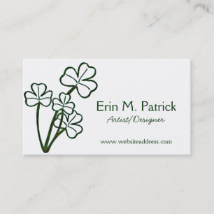 Irish Four Shamrock Plant Visitekaartjes