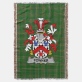 Irish Fownes Coat of Arms Family Crest Ireland Deken (Voorkant Verticaal)