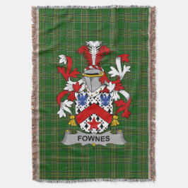 Irish Fownes Coat of Arms Family Crest Ireland Deken