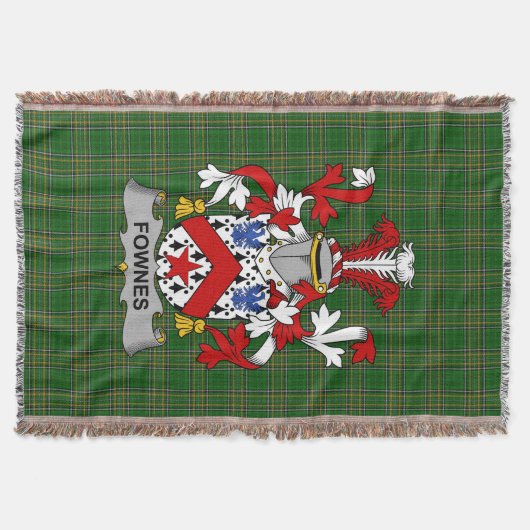 Irish Fownes Coat of Arms Family Crest Ireland Deken (Voorkant)