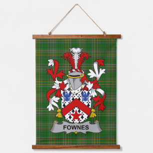 Irish Fownes Wapen van de familie Crest Hangend Wandkleed
