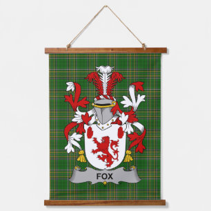 Irish Fox Coat of Arms Family Crest Hangend Wandkleed