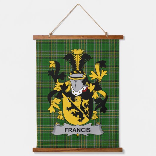 Irish Francis Coat of Arms Family Crest Hangend Wandkleed (Voorkant)