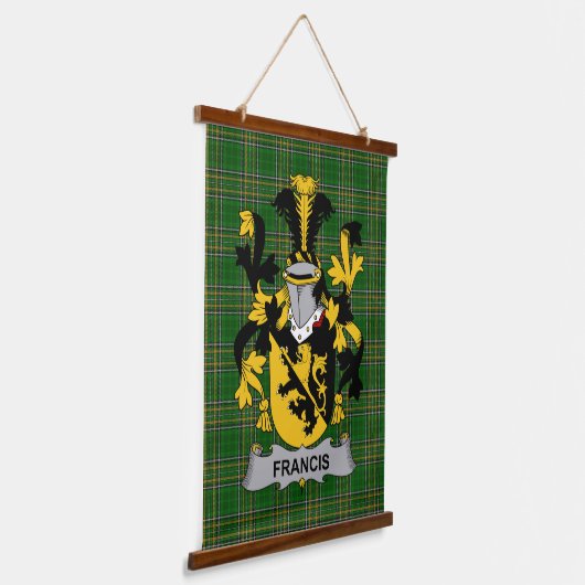 Irish Francis Coat of Arms Family Crest Hangend Wandkleed (Gebogen)