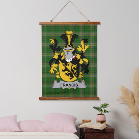 Irish Francis Coat of Arms Family Crest Hangend Wandkleed (Slaapkamer)