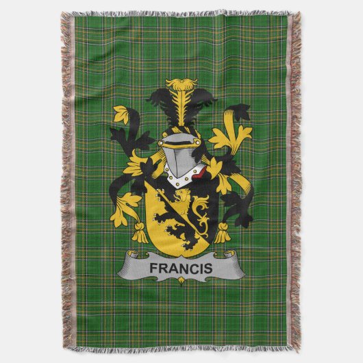 Irish Francis Coat of Arms Family Crest Ireland Deken (Voorkant Verticaal)