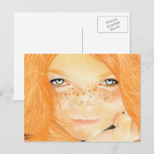 Irish Freckles girl Briefkaart (Voorkant / Achterkant)