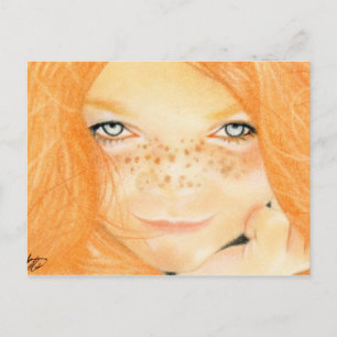 Irish Freckles girl Briefkaart