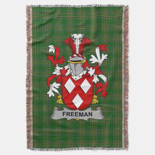 Irish Freeman Coat of Arms Family Crest Ireland Deken (Voorkant Verticaal)