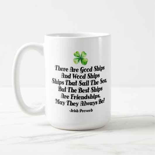Irish friendship proverb clover good ships friend koffiemok (Links)