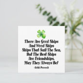 Irish Friendship Ships Proverb Four Leaf Clover (Staand voorkant)