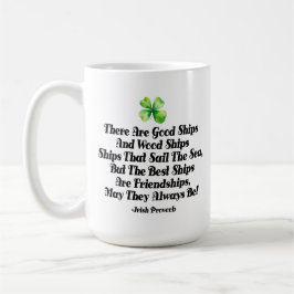 Irish Friendship Ships Proverb Four Leaf Clover Koffiemok
