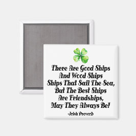 Irish Friendship Ships Proverb Four Leaf Clover Magneet