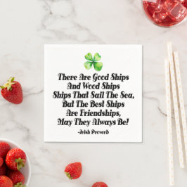 Irish Friendship Ships Proverb Four Leaf Clover Servet