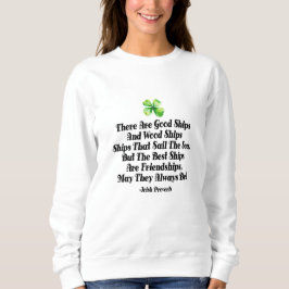 Irish Friendship Ships Proverb Four Leaf Clover Trui