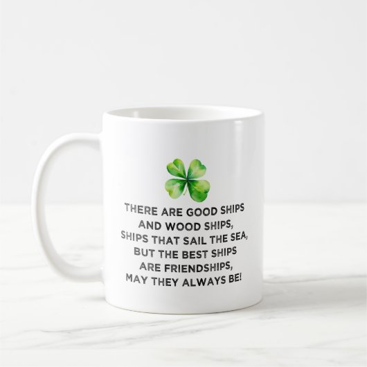 Irish Friendship Toast 4 Leaf Clover St Patricks  Koffiemok (Links)