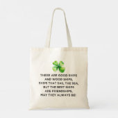 Irish Friendship Toast 4 Leaf Clover St Patricks Tote Bag (Achterkant)