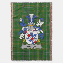 Irish Fulton Coat of Arms Family Crest Ireland Deken