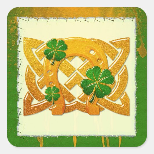 Irish Fun 3D Whimsey 2 Vierkante Sticker (Voorkant)