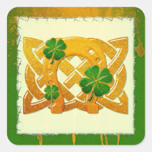 Irish Fun 3D Whimsey 2 Vierkante Sticker