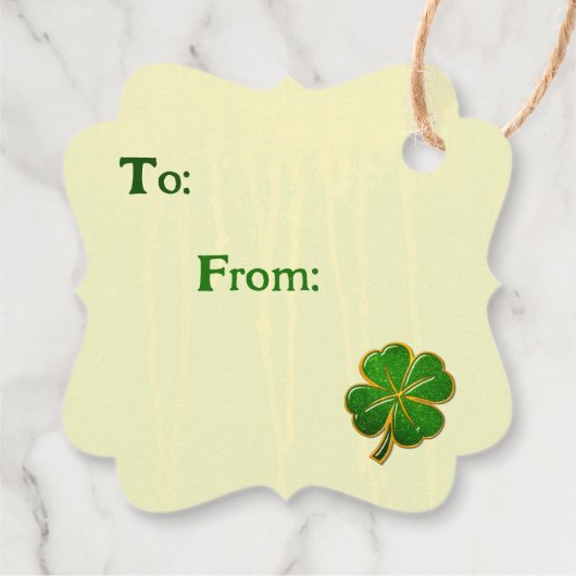 Irish Fun 3D Whimsey naar en van Bedankjes Labels (Achterkant)