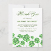 Irish Funeral Shamrock Clover Bedankkaart (Voorkant)