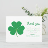 Irish Funeral White en Green Shamrock Clover Bedankkaart (Staand voorkant)