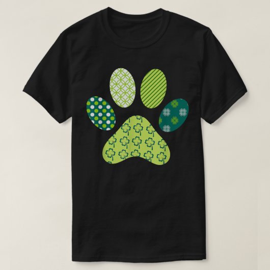 Irish Funny Dog Paw Clovers St Patrick's Day Lucky T-shirt (Design voorkant)