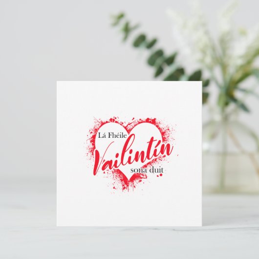 Irish Gaeilge Valentijnsdag Kaart (Staand voorkant)
