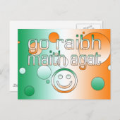 Irish Gaelic Gifts Dankuwel / Go Raibh Maith Agat Briefkaart (Voorkant / Achterkant)
