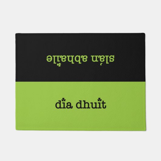 Irish Gaelic Hallo en Goodbye Deurmat (Voorkant)