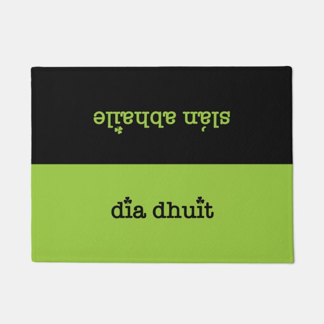 Irish Gaelic Hallo en Goodbye Deurmat (Voorkant)
