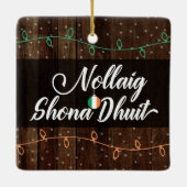 Irish Gaelic Merry Kerstmis Nollaig Shona Dhuit Keramisch Ornament (Achterkant)