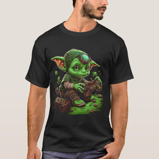 Irish Gamer St. Patrick's Day Gaming Goblin Leprec T-shirt (Voorkant)