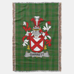 Irish Garrett Coat of Arms Family Crest Ireland Deken