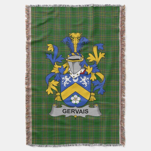 Irish Gervais Coat of Arms Family Crest Ireland Deken (Voorkant Verticaal)