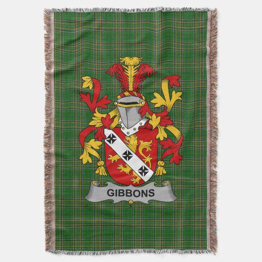 Irish Gibbons of McGibbons wapenschild Familie Aut Deken (Voorkant Verticaal)