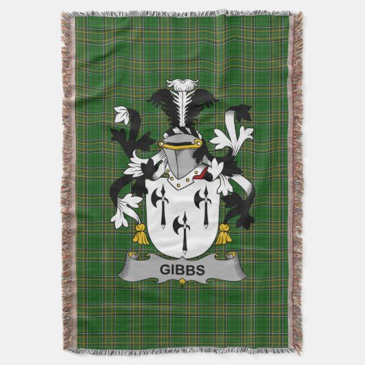 Irish Gibbs Coat of Arms Family Crest Ireland Deken (Voorkant Verticaal)