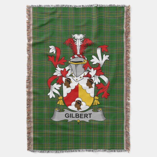 Irish Gilbert Coat of Arms Family Crest Ireland Deken (Voorkant Verticaal)
