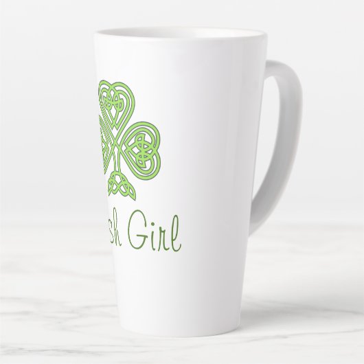 Irish Girl Celtic Clover Latte Mok (Rechterhoek)