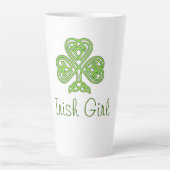 Irish Girl Celtic Clover Latte Mok (Voorkant)