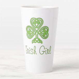 Irish Girl Celtic Clover Latte Mok