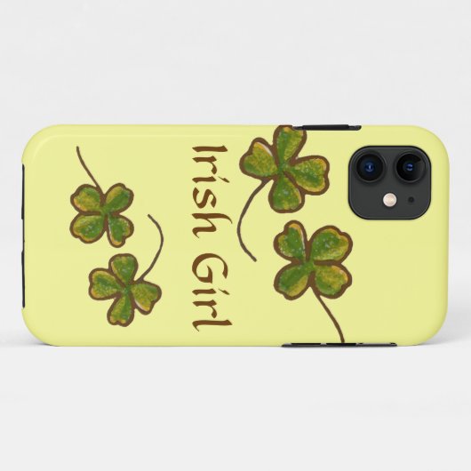 Irish Girl Clover Shamrocks iPhone Case (Achterkant (horizontaal))