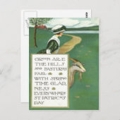 Irish Girl Goat Pasture Briefkaart (Voorkant / Achterkant)
