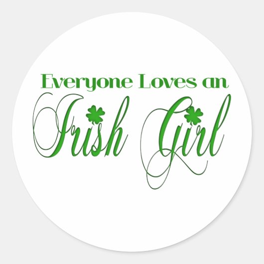 Irish Girl Ronde Sticker (Voorkant)