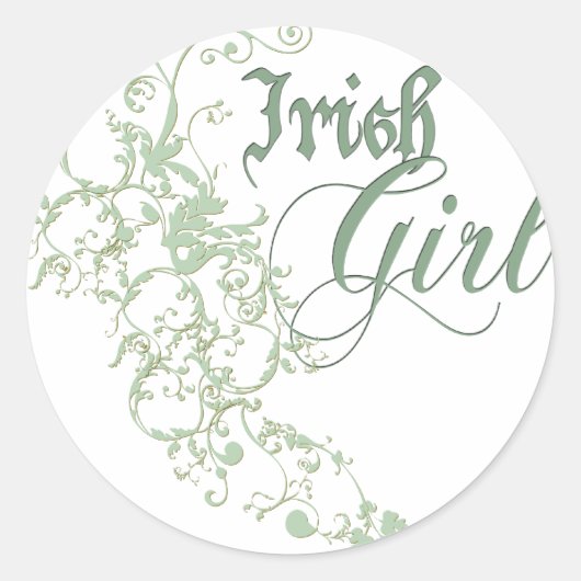 Irish Girl Ronde Sticker (Voorkant)