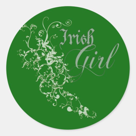 Irish Girl Ronde Sticker (Voorkant)