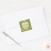 Irish Girl Shamrock Heart Vierkante Sticker (Envelop)