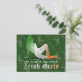 Irish Girl Silhouette Flag Briefkaart (Staand voorkant)