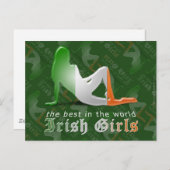 Irish Girl Silhouette Flag Briefkaart (Voorkant / Achterkant)